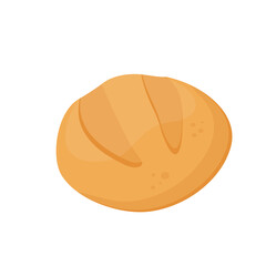 Bread icon. Round wheat bread on white background.