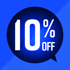 10 % discount blue balloon tag