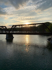 Fototapeta na wymiar Bridge At Sunset