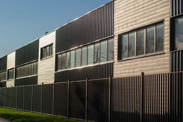 Windows in an office building. industrial architecture.