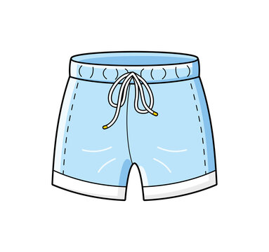 Blue men swim trunks shorts isolated cartoon vector