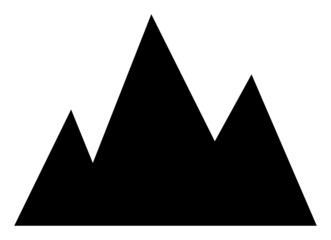 Fototapeta premium Mountains icon with flat style. Isolated vector mountains icon image, simple style.