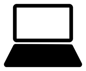 Notebook computer icon with flat style. Isolated vector notebook computer icon image, simple style.