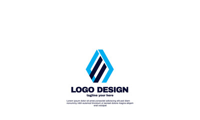 abstract creative idea best elegant colorful corporate business company logo design vector navy blue color