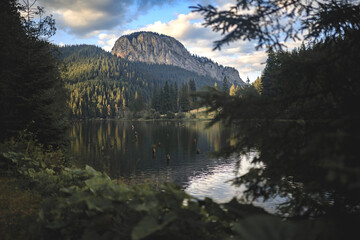 Mountains at sunset in Romania