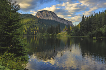 Mountains at sunset in Romania