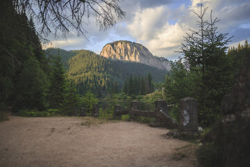 Mountains at sunset in Romania