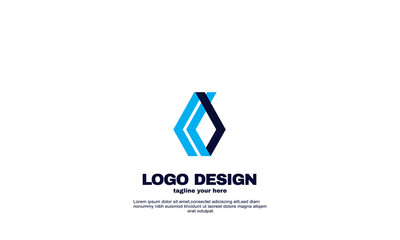 stock illustrator abstract creative idea best elegant colorful corporate business company logo design template navy blue color