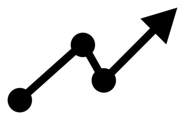 Up trend icon with flat style. Isolated vector up trend icon image, simple style.