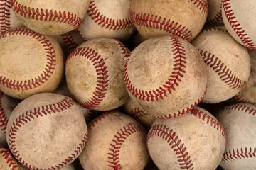 Fotobehang Old baseballs © cherylvb