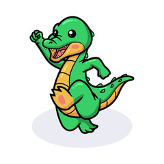 Cute happy little crocodile cartoon