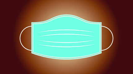 Covid-19 face mask,blue mask on brown background,isolated,front view