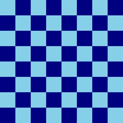 Checkerboard 8 by 8. Navy and Sky blue colors of checkerboard. Chessboard, checkerboard texture. Squares pattern. Background.