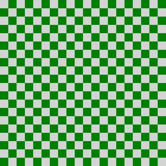 Two color checkerboard. Green and Light grey colors of checkerboard. Chessboard, checkerboard texture. Squares pattern. Background.