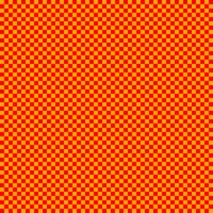 Fototapeta premium Checkerboard with very small squares. Red and Orange colors of checkerboard. Chessboard, checkerboard texture. Squares pattern. Background.