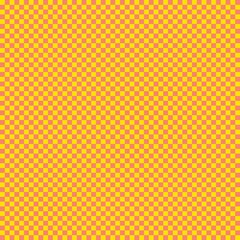 Fototapeta premium Checkerboard with very small squares. Salmon and Yellow colors of checkerboard. Chessboard, checkerboard texture. Squares pattern. Background.