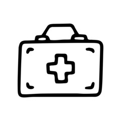 medicine bag line vector doodle simple icon