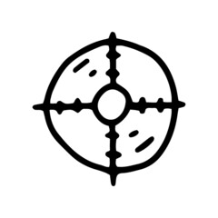 aiming line vector doodle simple icon design