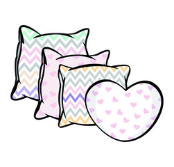 sketch vector illustration of pillow, art, pillow isolated,  bed pillow