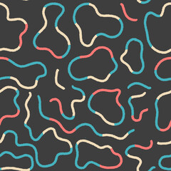 Colorful trendy contemporary abstract shapes seamless pattern. Vector modern collage illustration. . Vector illustration