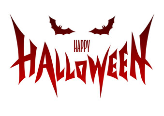 Happy Halloween vector lettering isolated on white background
