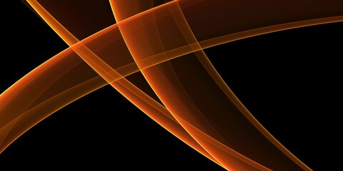 Abstract orange wave on a black background	