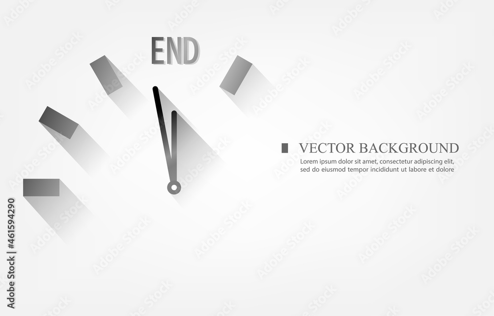 Poster white vector background ending of the time concept.