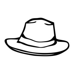 hat farmer of farm hand drawn illustration