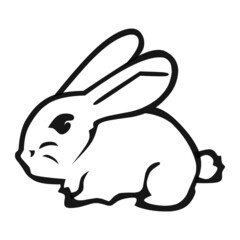 rabbit of farm hand drawn illustration