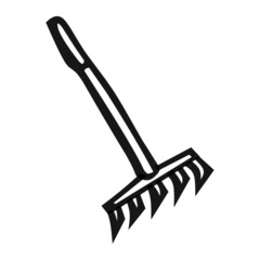 rake of farm hand drawn illustration