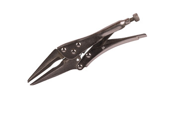 Locking pliers isolated on a white background. Cut out.