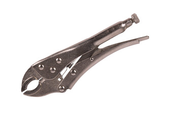 Locking pliers isolated on a white background. Cut out.