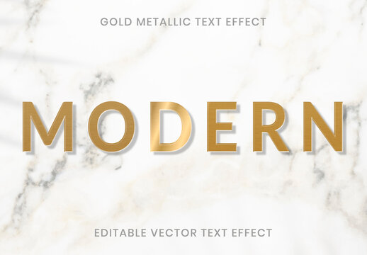 Gold Metallic Text Effect Editable Layout