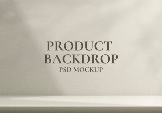 Beige Product Backdrop Mockup with Shadow