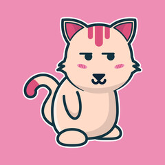 vector illustration of cute cat 