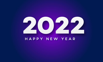 Happy new year 2022 bokeh blue background celebration