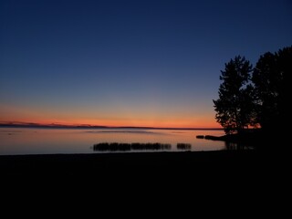 sunset over the lake