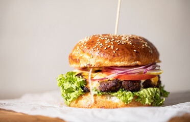 hamburger on a plate