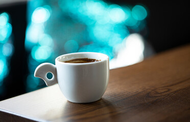 cup of coffee on the table