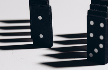 dominoes on black background