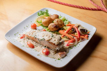 salad with salmon