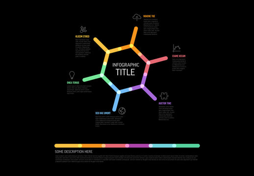 Thick Line Dark Hexagon Multipurpose Infographic Layout