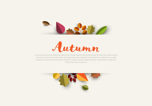 Autumn Leaves Sale Post Banner Layout with Stripe