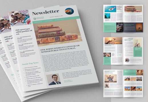 Newsletter Layout with Green Accents