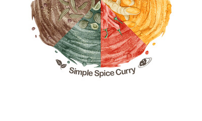 スパイスカレーとスパイス4種類の手書き水彩風イラスト Wall Mural Ko Hamari スパイスカレーとスパイス4種類の手書き水彩風イラスト Wall Mural Ko Hamari