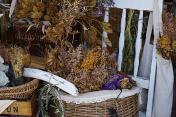 雑貨屋のドライフラワー