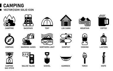 Camping icon for website, application, printing, document, poster design, etc.