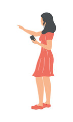 woman standing using smartphone