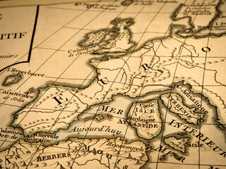 Fototapeta na wymiar アンティークの古地図　ヨーロッパ