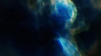 Naklejka na ściany i meble Space background with nebula and stars 3d illustration